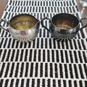 Elegant Silver Creamer and Sugar Bowl Set